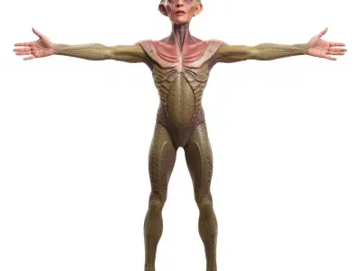 Detailed Alien Creature model pack Low-poly 3D model