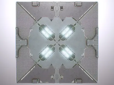 PBR Sci-Fi Spaceship Texture 01 Low-poly 3D model