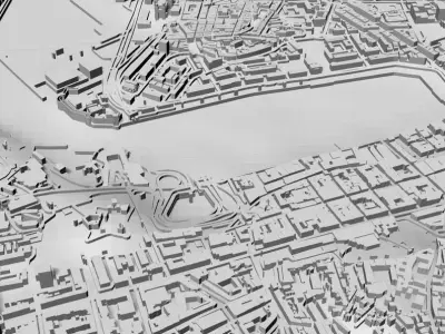 3D Marseille Map City Art Landmark Marseille Skyline 3D Art 3D print model