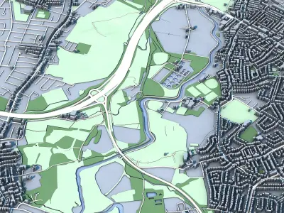 Stretford Town in England 3D model