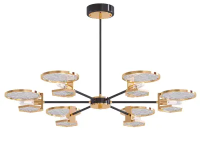 AX269 chandelier made of brass and glass 3D model
