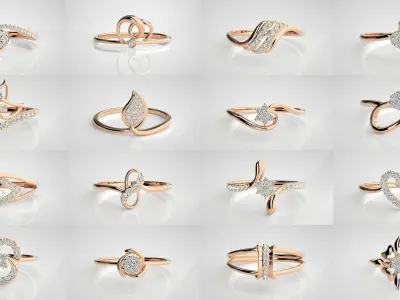 357 Ultra light wt minimalist Women Ring 3dm stl renders  3D Model Pack