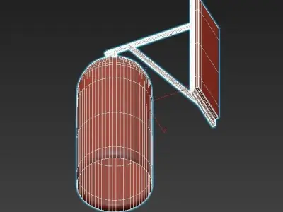 COLLINS wall light with clear glass dome and metal frame 3D model