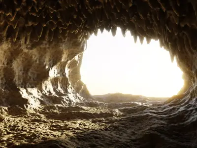 Cave V8 - Cave Base Environment Low-poly 3D model