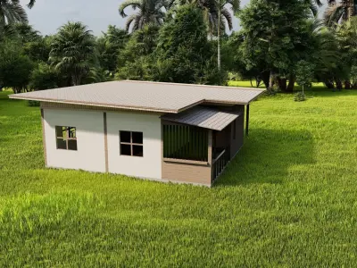 Forest villa-Casa Scene-Modern Villa 3D model 7