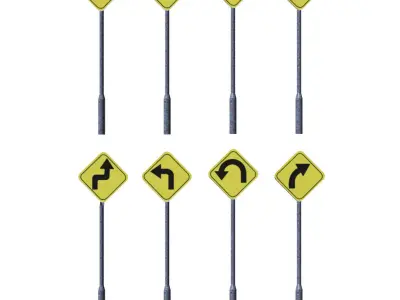 Road Signs  Free 3D model