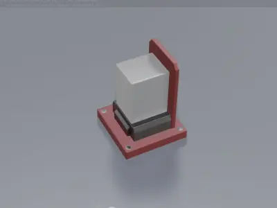 Street Light 8 Bollard 200mm Dark Red Version 2 Low-poly 3D model