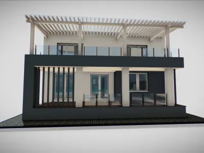 P0020 Residential House High-Tech 03 Low-poly 3D model