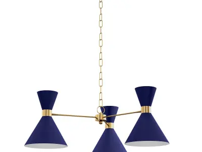 SULLIVAN chandelier in navy gold 3D model
