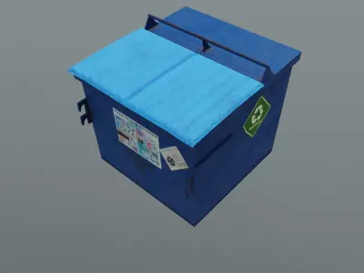 Industrial Bins Free low-poly 3D model