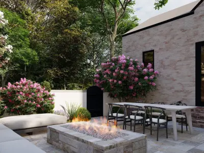 3D Exterior Scene 3D model design garden and landscape 3D 3D model