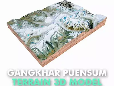 Gangkhar Puensum Mountain China 3D model