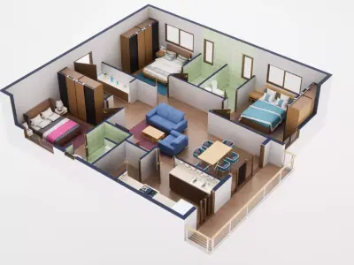 3D Floor Plan Model 57 3D model