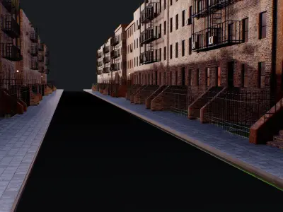 New York Street Low-poly 3D model