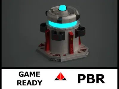 Force field generator Low-poly 3D model