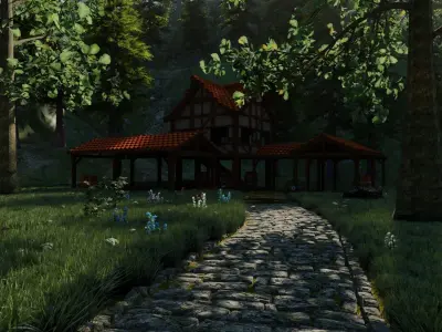 Village Scene 3D model