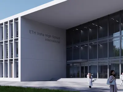 Modern building Low-poly 3D model