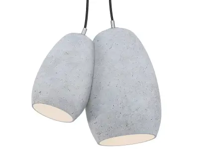 CONCRETE two pendant lights hanging 3D model