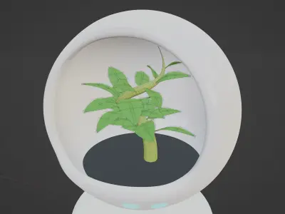 Sci-fi plant in capsule 3D model