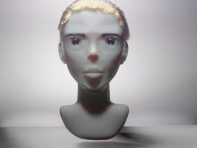 alien girls head 3D model