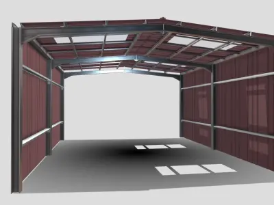 Warehouse Hanger Low-poly 3D model