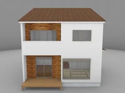 House model for background 14 Low-poly 3D model