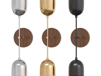 Pebble Linear Chandelier Low-poly 3D model