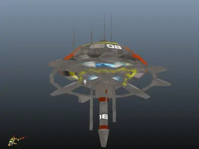 Station 08 Low-poly 3D model