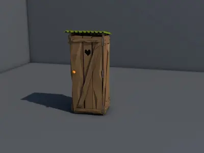 Rural tuolet Free low-poly 3D model