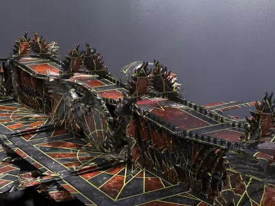 Red Dragon Bridge walkway distance  3D model