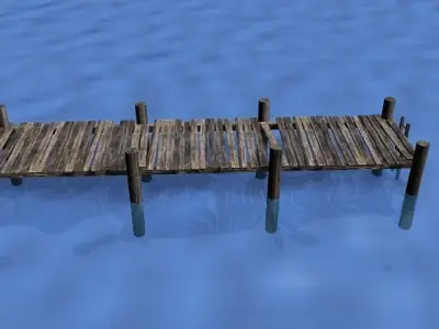 Dock 03 Low-poly 3D model