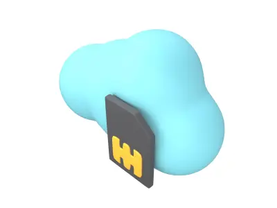 eSim Card Icon v1 003 Low-poly 3D model