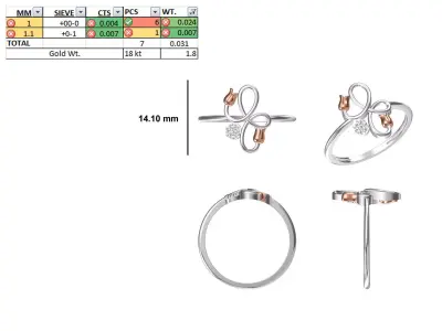 Women Light Weight Ring STL OBJ FBX JCD Details 3D print model 2
