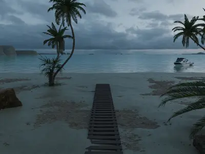 Realistic Beach Scene - 3D Artwork 3D model