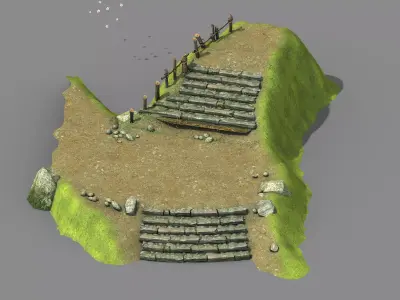 New Village - stone steps 3D model