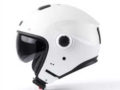 Futuristic White Helmet Model Pack with Advanced Design Low-poly 3D model
