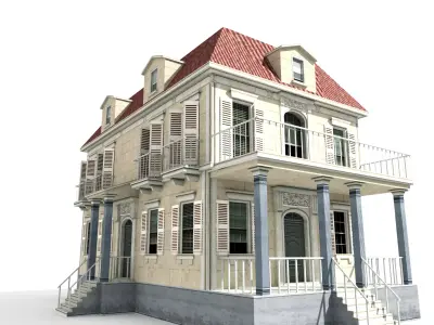 Residential house 02 Low-poly 3D model