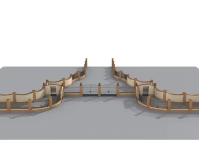 Modular fences building set 3D model