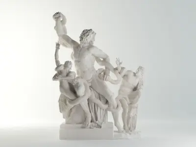 Laocoon and His Sons Sculpture VR AR Mobile-ready Game-ready Low-poly 3D model