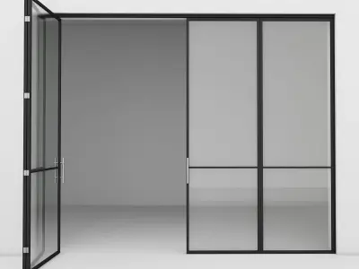 Aluminium door 4 3D model