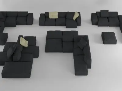 Bonaldo Peanut Collection B01-B05 Pillows 3D model