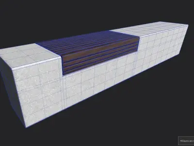 Bench  M02 Low-poly 3D model