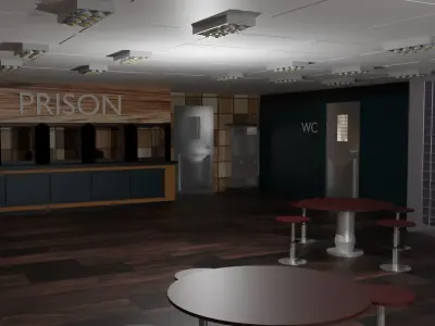 Prison Interior Low-poly 3D model
