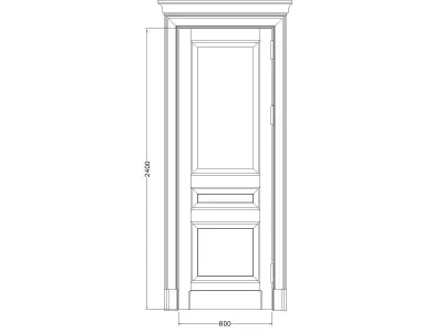 Classic door with gold patina 3D model