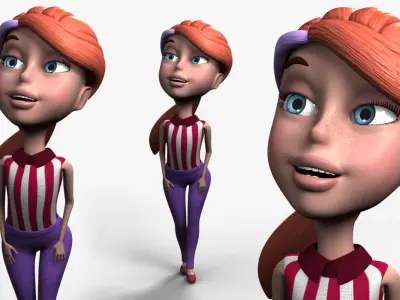 Anna Rigged Low-poly 3D model