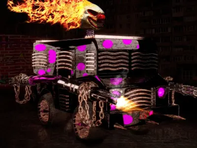 TWISTED METAL VEHICLES BIG PACK OF 4 3D model