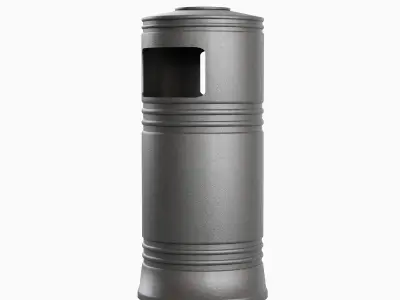 Street Trash Bin Set Low-poly 3D model