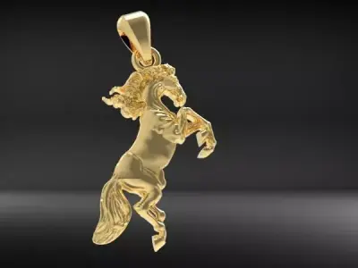 Running Horse Light Weight Pendant Charm Necklace Jewelry  3D print model