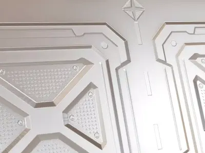 Silver Sci-fi Metal Plate PBR Seamless Texture