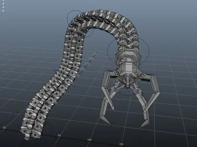 Robot Mechanic Arm OBJ - style one 3D model